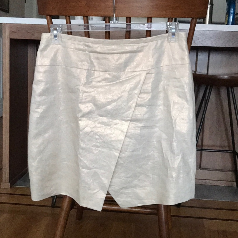 J. Crew metallic gold tulip skirt